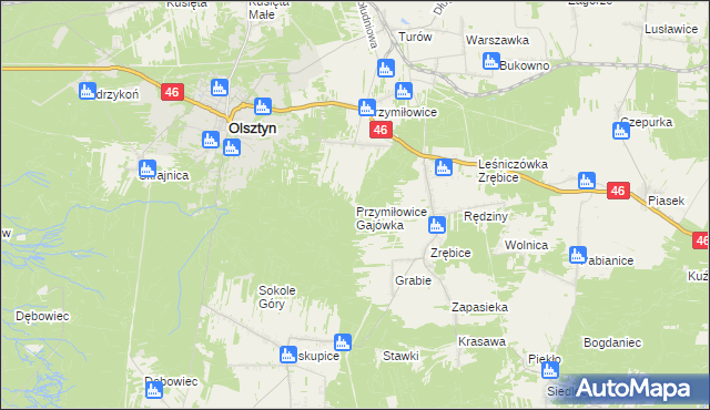 mapa Przymiłowice Gajówka, Przymiłowice Gajówka na mapie Targeo