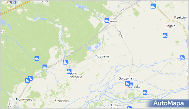 mapa Przysieka gmina Zwierzyn, Przysieka gmina Zwierzyn na mapie Targeo