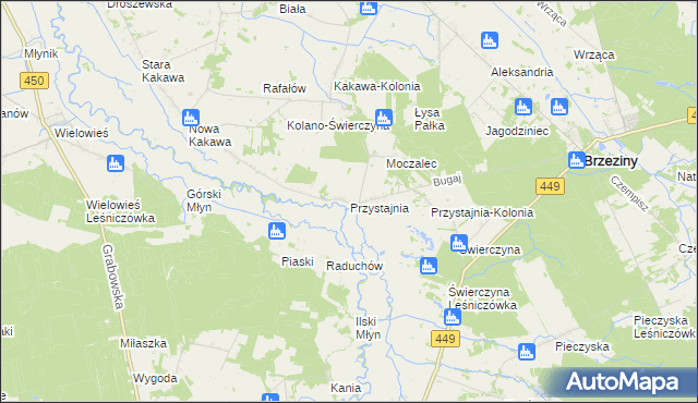 mapa Przystajnia, Przystajnia na mapie Targeo