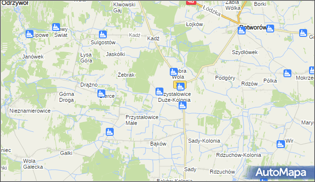 mapa Przystałowice Duże-Kolonia, Przystałowice Duże-Kolonia na mapie Targeo