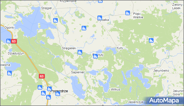 mapa Przytuły gmina Pozezdrze, Przytuły gmina Pozezdrze na mapie Targeo