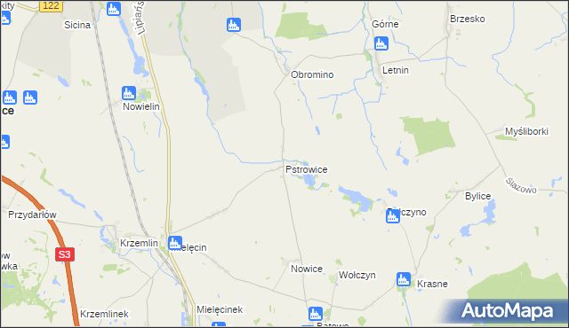 mapa Pstrowice, Pstrowice na mapie Targeo