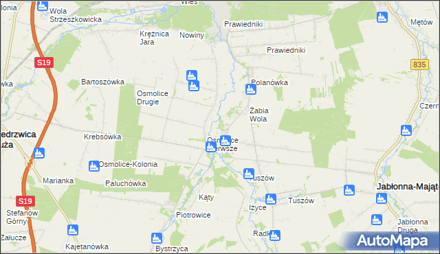 mapa Pszczela Wola, Pszczela Wola na mapie Targeo