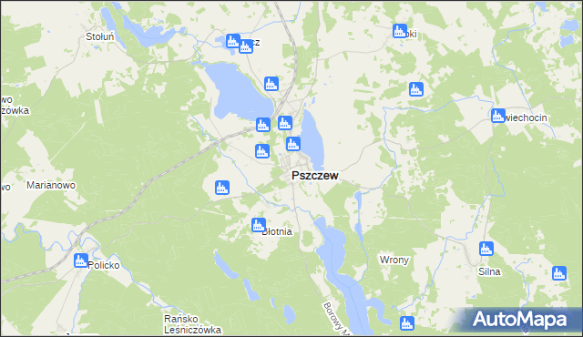 mapa Pszczew, Pszczew na mapie Targeo