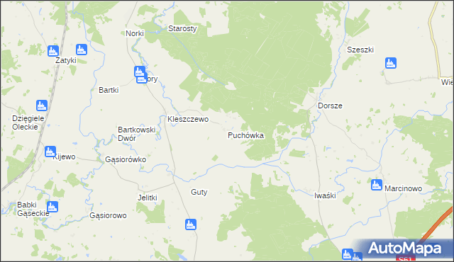 mapa Puchówka, Puchówka na mapie Targeo