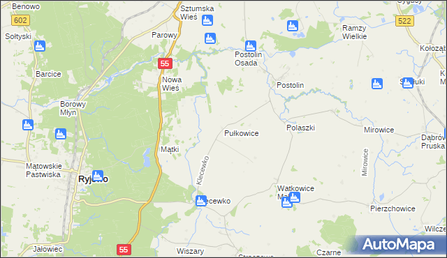 mapa Pułkowice, Pułkowice na mapie Targeo