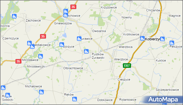 mapa Pustków Żurawski, Pustków Żurawski na mapie Targeo