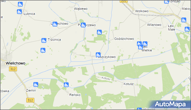 mapa Puszczykowo gmina Kamieniec, Puszczykowo gmina Kamieniec na mapie Targeo