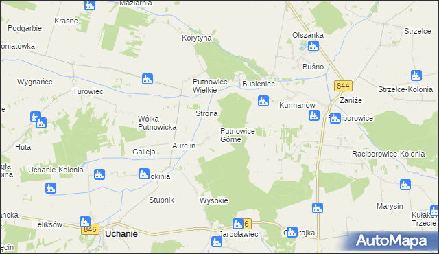 mapa Putnowice Górne, Putnowice Górne na mapie Targeo