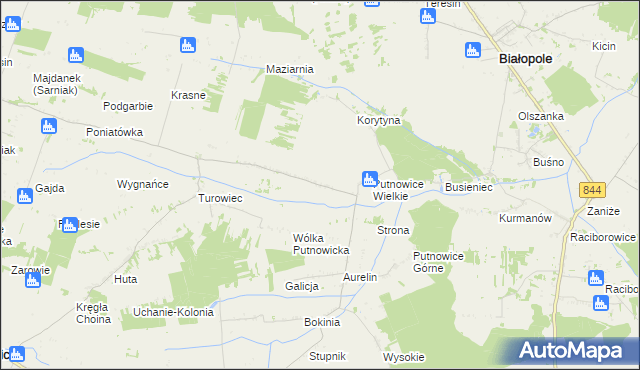 mapa Putnowice-Kolonia, Putnowice-Kolonia na mapie Targeo