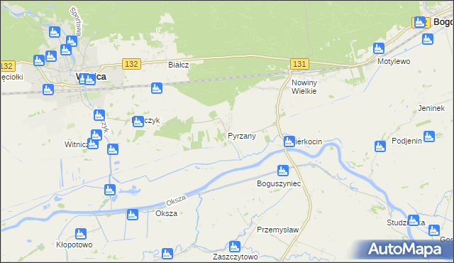 mapa Pyrzany, Pyrzany na mapie Targeo