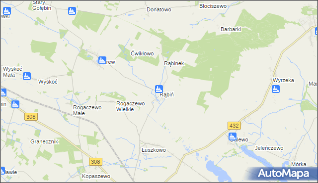 mapa Rąbiń, Rąbiń na mapie Targeo