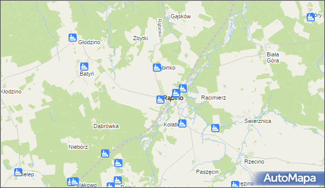 mapa Rąbino, Rąbino na mapie Targeo