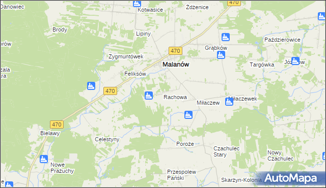 mapa Rachowa, Rachowa na mapie Targeo