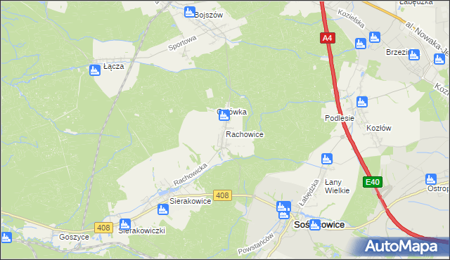 mapa Rachowice, Rachowice na mapie Targeo