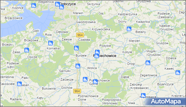 mapa Raciechowice, Raciechowice na mapie Targeo