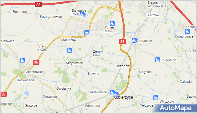 mapa Racławice Wielkie, Racławice Wielkie na mapie Targeo