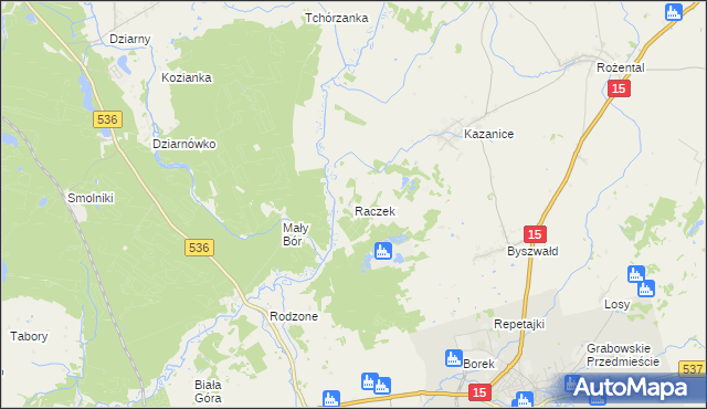 mapa Raczek, Raczek na mapie Targeo