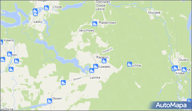 mapa Radęcin, Radęcin na mapie Targeo