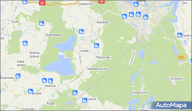 mapa Radomek gmina Iława, Radomek gmina Iława na mapie Targeo