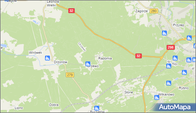 mapa Radomia, Radomia na mapie Targeo