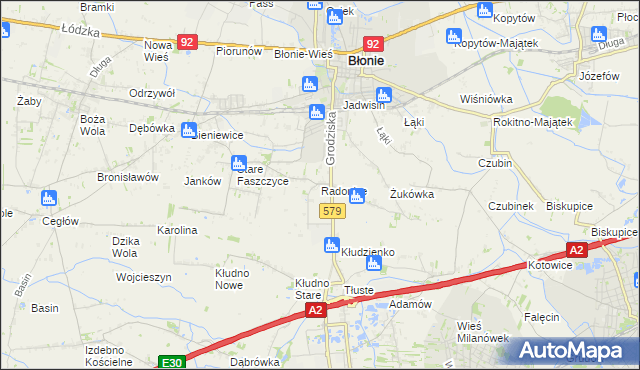 mapa Radonice, Radonice na mapie Targeo