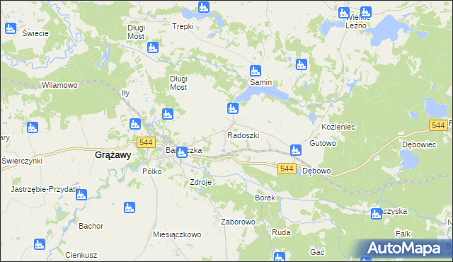 mapa Radoszki gmina Bartniczka, Radoszki gmina Bartniczka na mapie Targeo