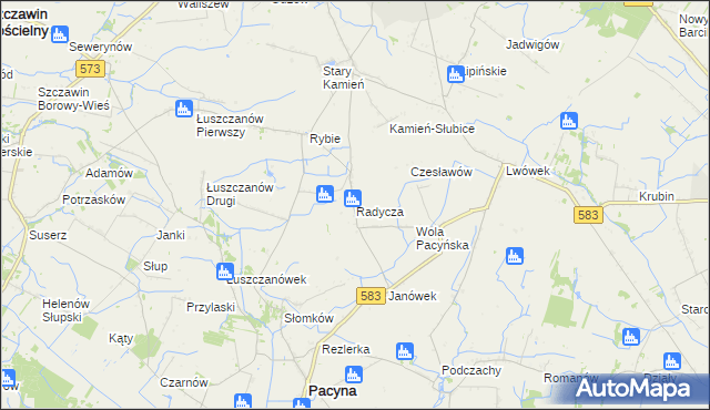 mapa Radycza, Radycza na mapie Targeo