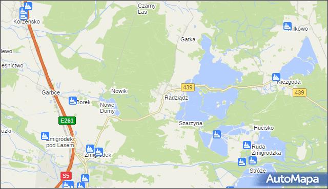 mapa Radziądz, Radziądz na mapie Targeo