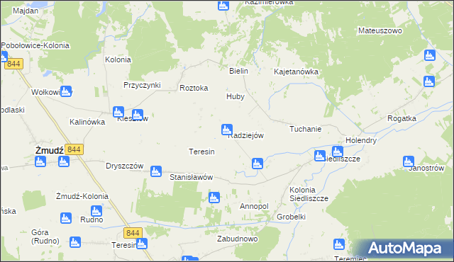 mapa Radziejów gmina Dubienka, Radziejów gmina Dubienka na mapie Targeo