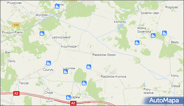 mapa Radzików-Stopki, Radzików-Stopki na mapie Targeo