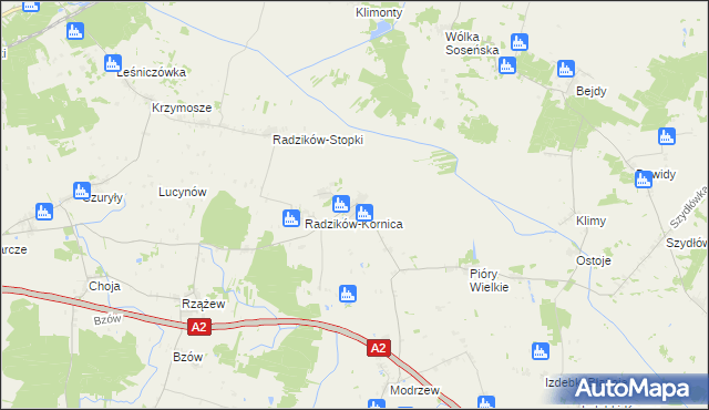 mapa Radzików Wielki, Radzików Wielki na mapie Targeo