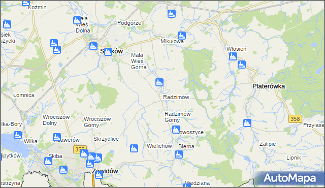 mapa Radzimów, Radzimów na mapie Targeo