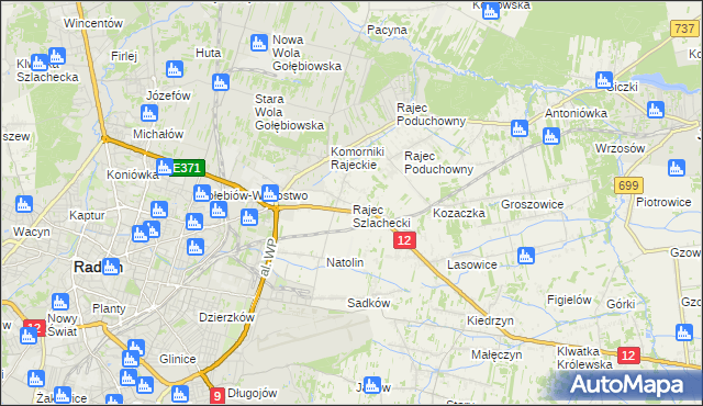 mapa Rajec Szlachecki, Rajec Szlachecki na mapie Targeo