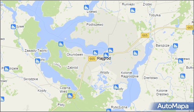 mapa Rajgród powiat grajewski, Rajgród powiat grajewski na mapie Targeo