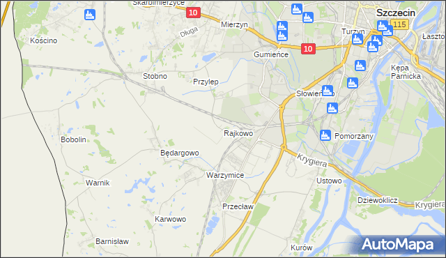 mapa Rajkowo, Rajkowo na mapie Targeo