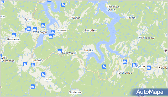 mapa Rajskie, Rajskie na mapie Targeo