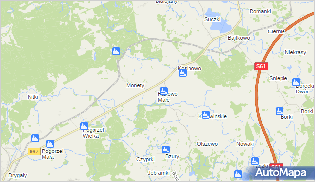 mapa Rakowo Małe, Rakowo Małe na mapie Targeo