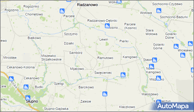 mapa Ramutowo, Ramutowo na mapie Targeo