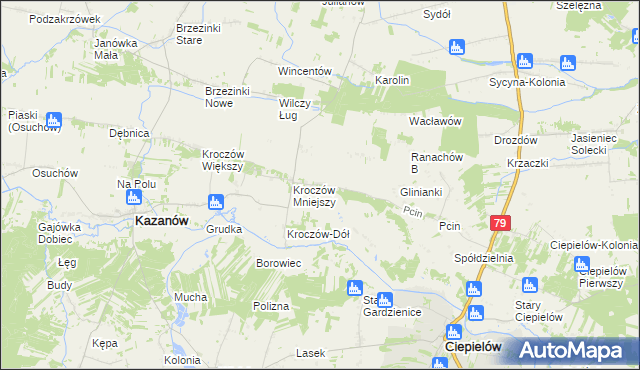 mapa Ranachów-Wieś, Ranachów-Wieś na mapie Targeo