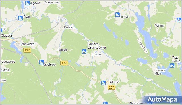 mapa Rańsko, Rańsko na mapie Targeo