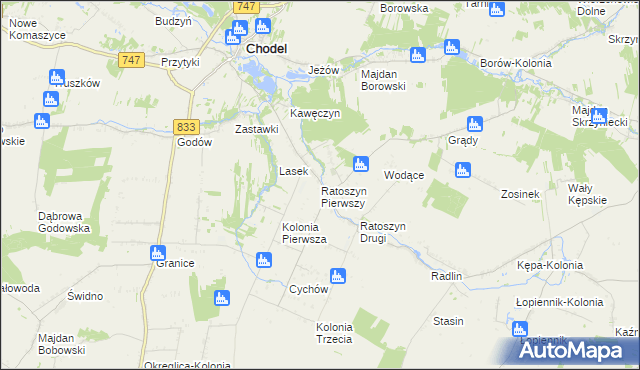 mapa Ratoszyn Pierwszy, Ratoszyn Pierwszy na mapie Targeo