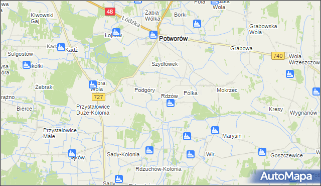 mapa Rdzów, Rdzów na mapie Targeo