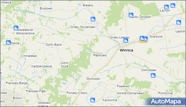 mapa Rębkowo, Rębkowo na mapie Targeo