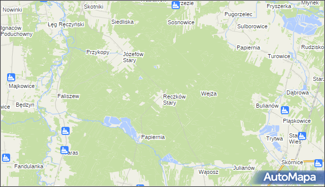 mapa Reczków Stary, Reczków Stary na mapie Targeo