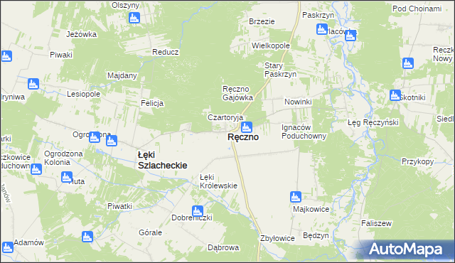 mapa Ręczno, Ręczno na mapie Targeo