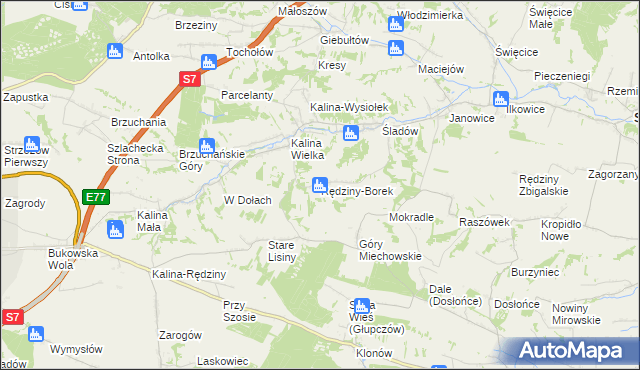 mapa Rędziny-Borek, Rędziny-Borek na mapie Targeo