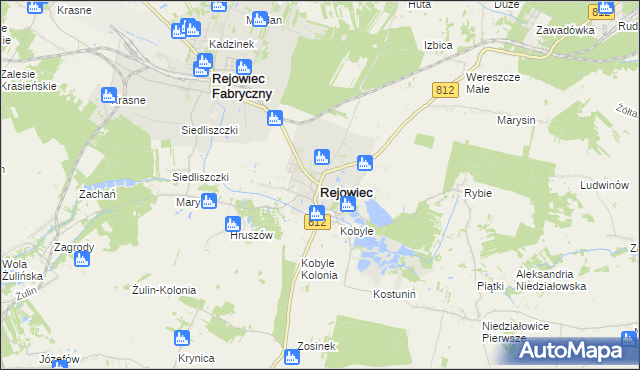 mapa Rejowiec powiat chełmski, Rejowiec powiat chełmski na mapie Targeo