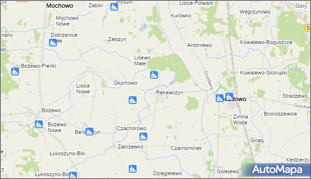 mapa Rękawczyn gmina Gozdowo, Rękawczyn gmina Gozdowo na mapie Targeo