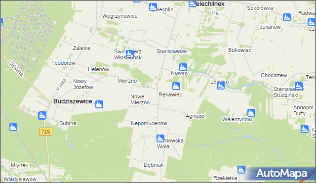 mapa Rękawiec, Rękawiec na mapie Targeo